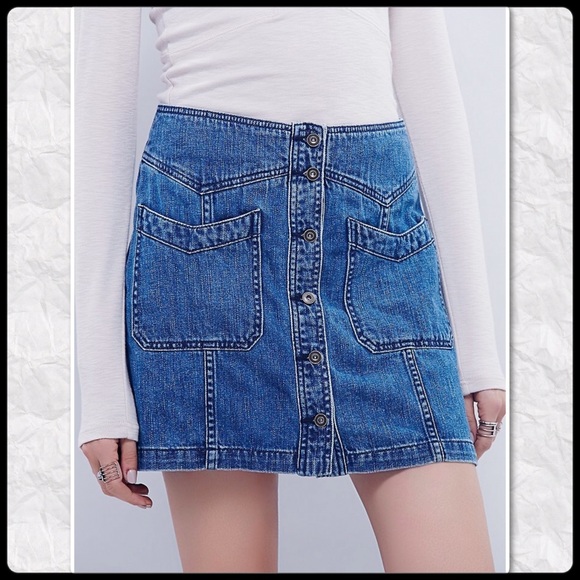 Free People denim skirt - Picture 2 of 8